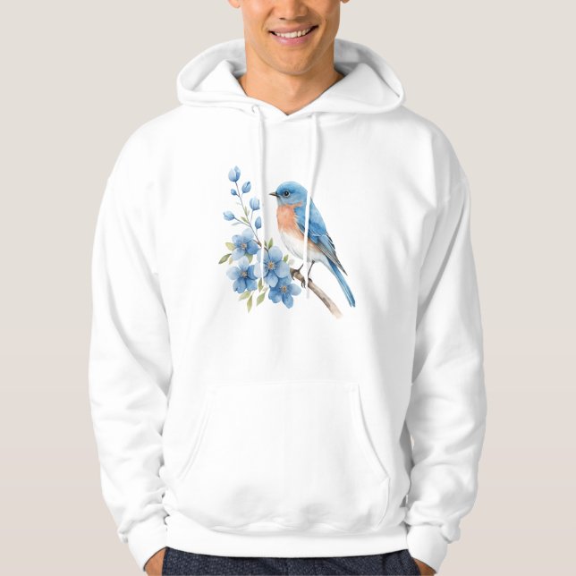 Moletom Blue bird with blue flowers (Frente)