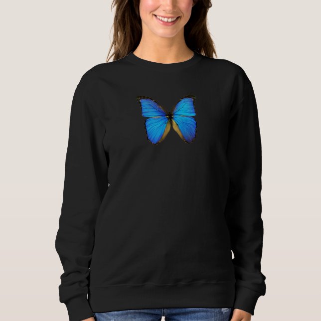 Moletom Blue Butterfly Blue Monarch Grunge Aesthetic (Frente)