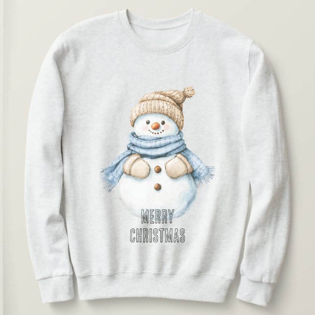 Moletom Blue Cream White Snowman Natal (Frente do Design)