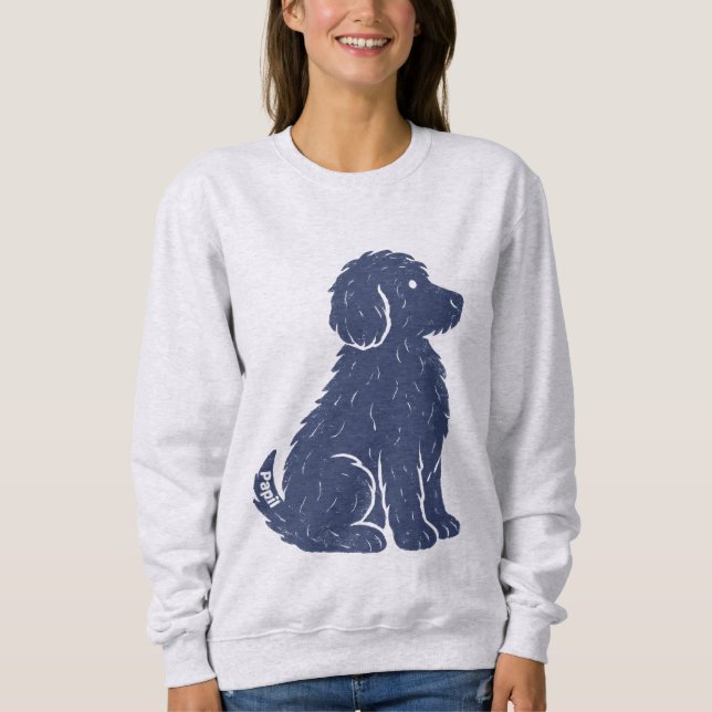 Moletom Blue Dog Silhouette Minimal Art (Frente)