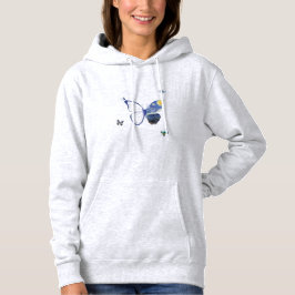 Moletom Blue Heart Butterfly Hoodie