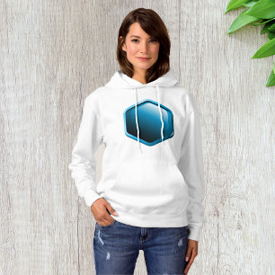 Moletom Blue Hexagon Womens Hoodie