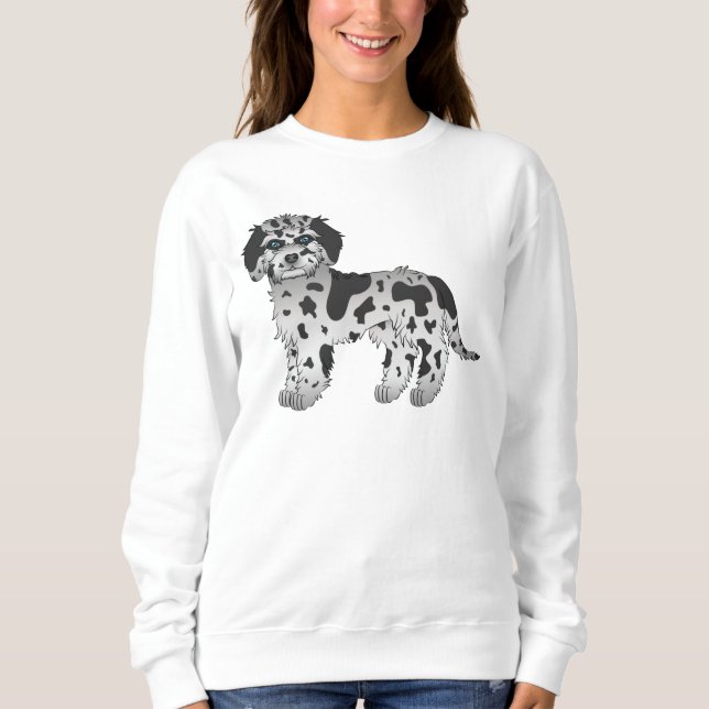 Moletom Blue Merle Mini Goldendoodle Cachorro de Desenho A (Frente)