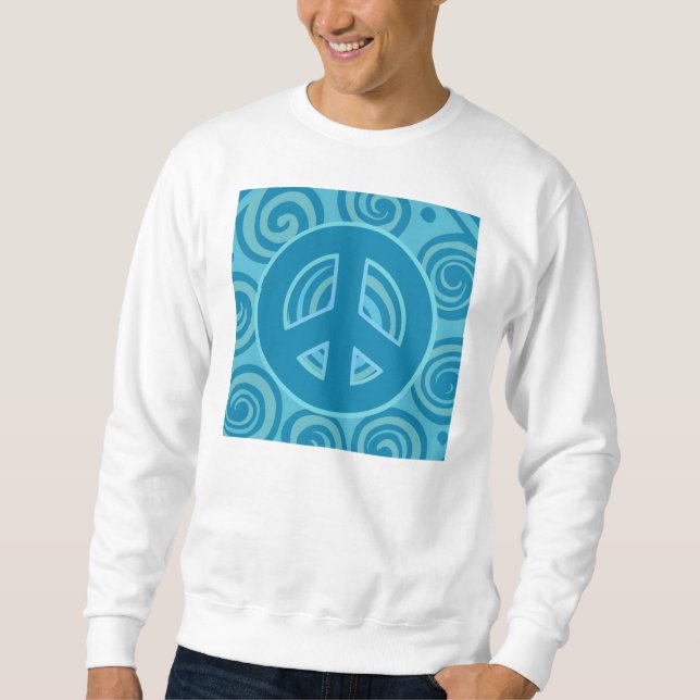Moletom Blue Peace Sign Design (Frente)
