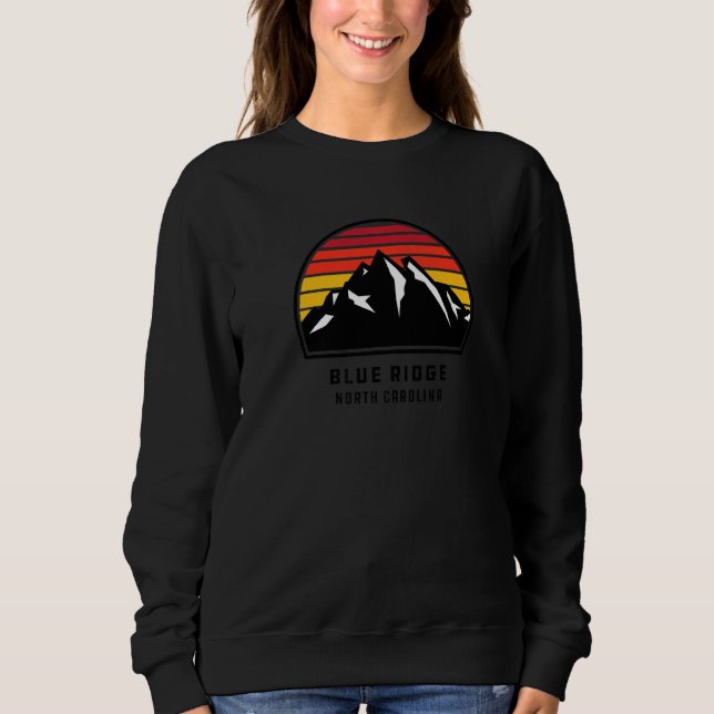 Moletom Blue Ridge North Carolina Retro Style Mountain Sun (Frente)
