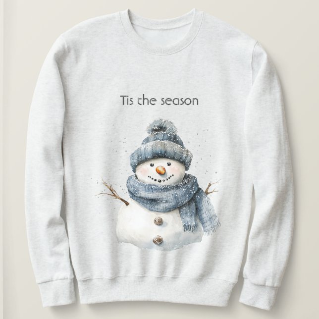 Moletom Blue Snowman Christmas (Frente do Design)
