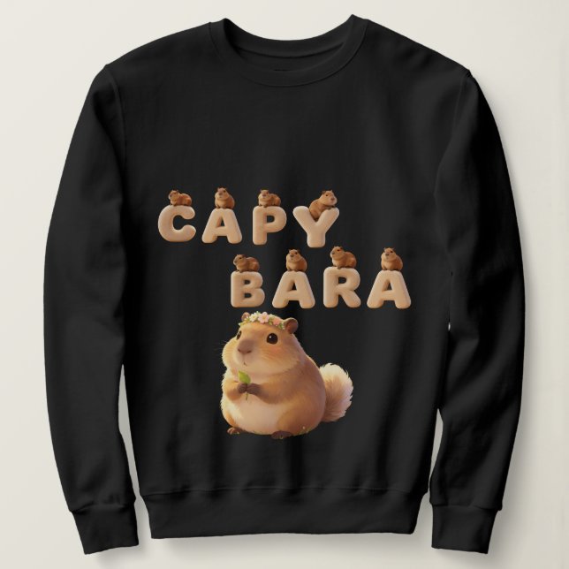 Moletom Blusa com Capivara Fofa e Fofo Gráfico, Adorável A (Frente do Design)