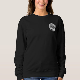 Moletom Blusa com Capuz Flor de Girassol Preto e Branco