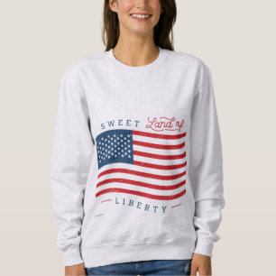 Moletom Blusa com Capuz Patriótica Sweet Land of Liberty d