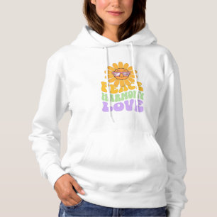 Moletom Blusa com estampa de flor da paz em pastel bonita