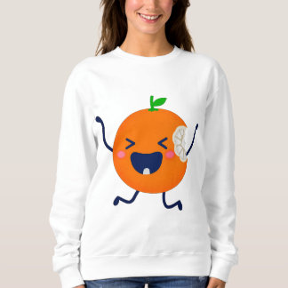 Moletom Blusa de Dança Laranja Mordida Engraçada - Ka Feli