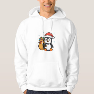 Moletom Blusa de frio do Natal do Pingüim do Papai Noel Fo
