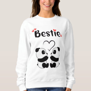 Moletom Blusa de Frio Gráfica de Pandas Fofos Melhores Ami