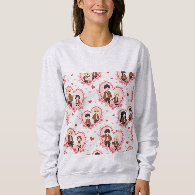 MOLETOM BLUSA DE FRISA COM CAPUZ DO DIA DOS NAMORADOS ANIM (Frente)