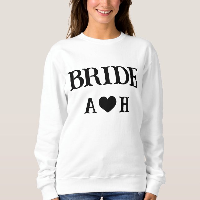 Moletom Blusa de Sweat Personalizada Preta para Noiva (Frente)