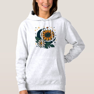 Moletom Blusa Feminina com Capuz Flor Celestial