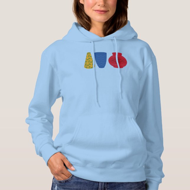 Moletom Blusa Feminina de Vasos Egípcios Modernos (Frente)
