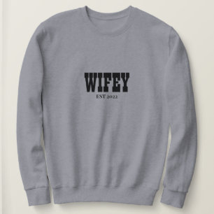 Moletom blusa personalizada Wifey Est 2022, Sra. Sweat