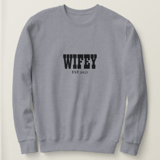 Moletom blusa personalizada Wifey Est 2022, Sra. Sweat