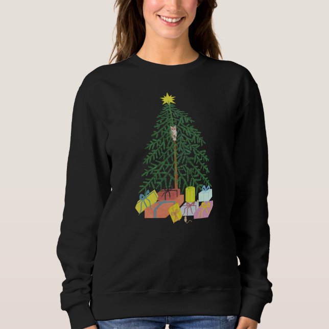 Moletom Blusa Preta de Natal com Árvore de Natal (Frente)