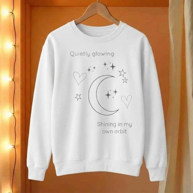 Moletom Blusão Branco com Design Celestial Personalizado (Criador carregado)