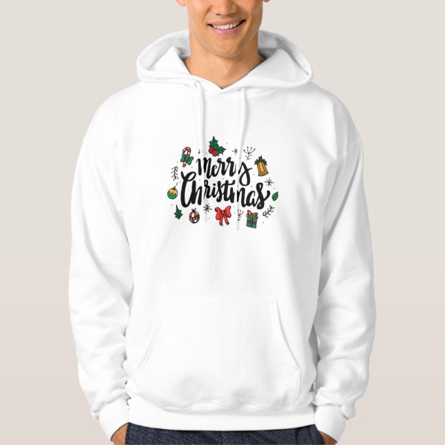 Moletom Blusão Branco Feliz Natal (Frente)