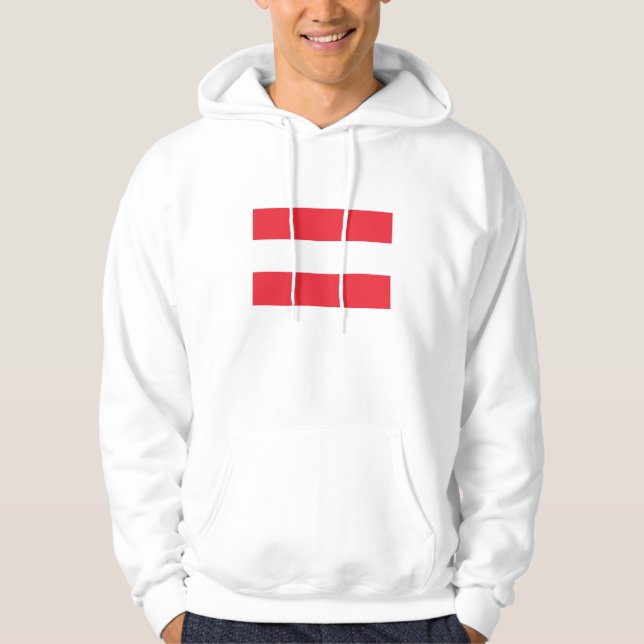 Moletom Blusão com a Bandeira Patriótica da Áustria (Frente)