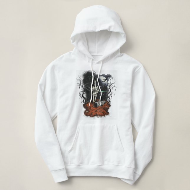 Moletom Blusão com Capuz Cropped Dark Academia Gótico | Es (Frente do Design)