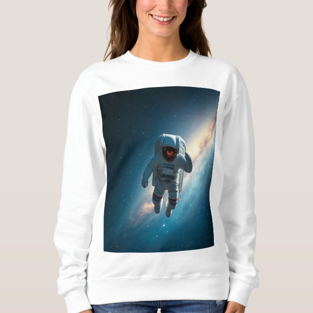 Moletom Blusão com Gráfico da Galáxia de Astronautas Femin (Frente)