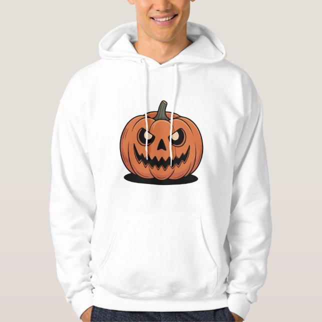 Moletom Blusão com Gráfico de Abóbora de Halloween Fofo (Frente)