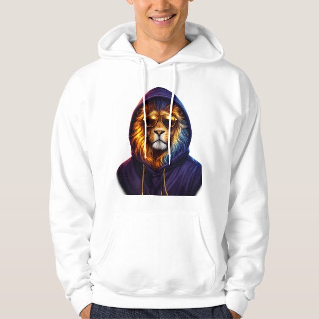 Moletom Blusão com Leão Legal de Óculos de Sol Moda Urbana (Frente)