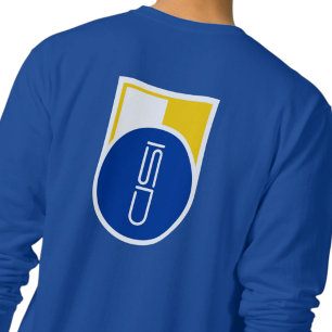 Moletom Blusão com Logotipo Gráfico ISD Azul-Amarelo Branc