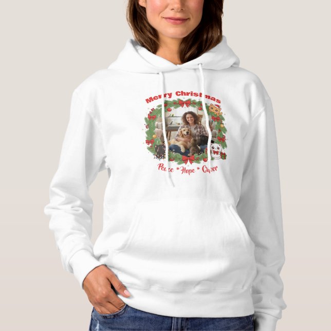 Moletom Blusão de Natal Personalizado para Amantes de Anim (Frente)