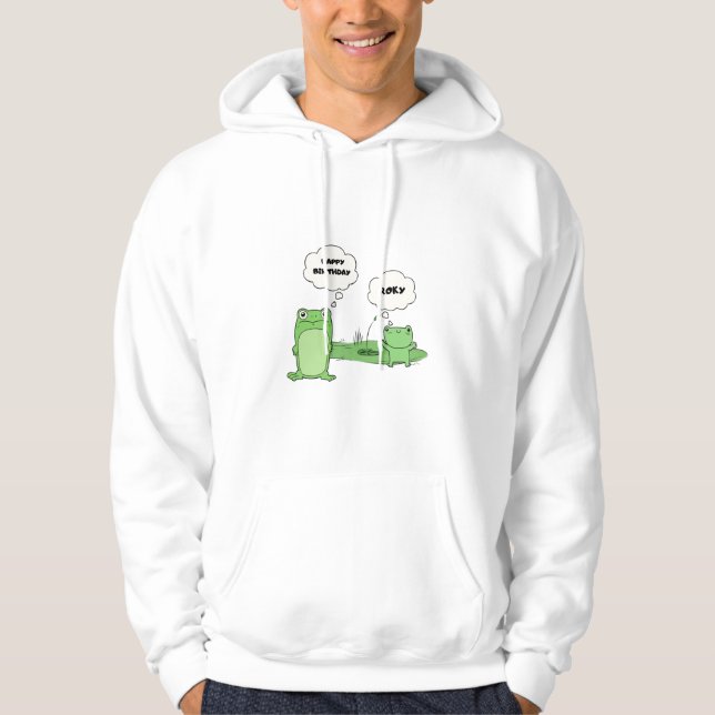 Moletom Blusão engraçado de desenho animado verde fofo par (Frente)