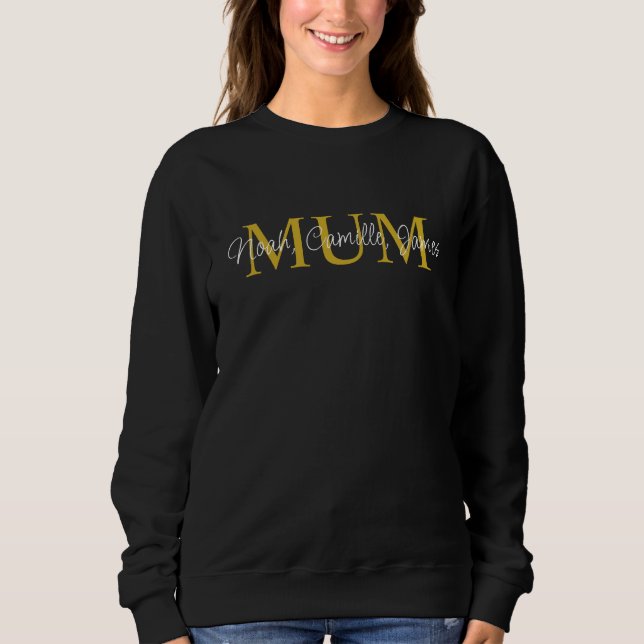 Moletom Blusão Personalizado da Mamãe com os Nomes dos Fil (Frente)