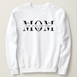 Moletom Blusão Personalizado para Mãe com Nomes dos Filhos