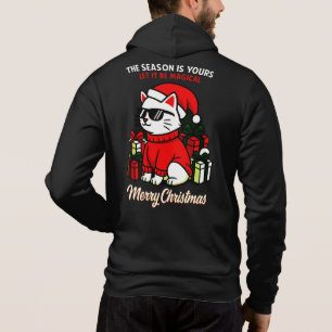 Moletom Blusão Premium de Natal para Homens Cool Cat Chris