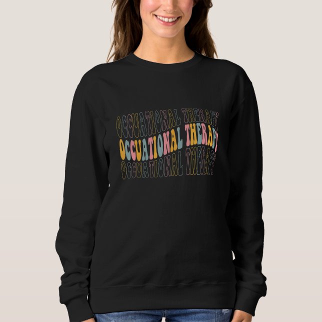 Moletom Blusas de apreciação de terapia ocupacional retrô (Frente)