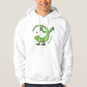 Moletom Boas saudações da lagartixa verde e feliz com de
