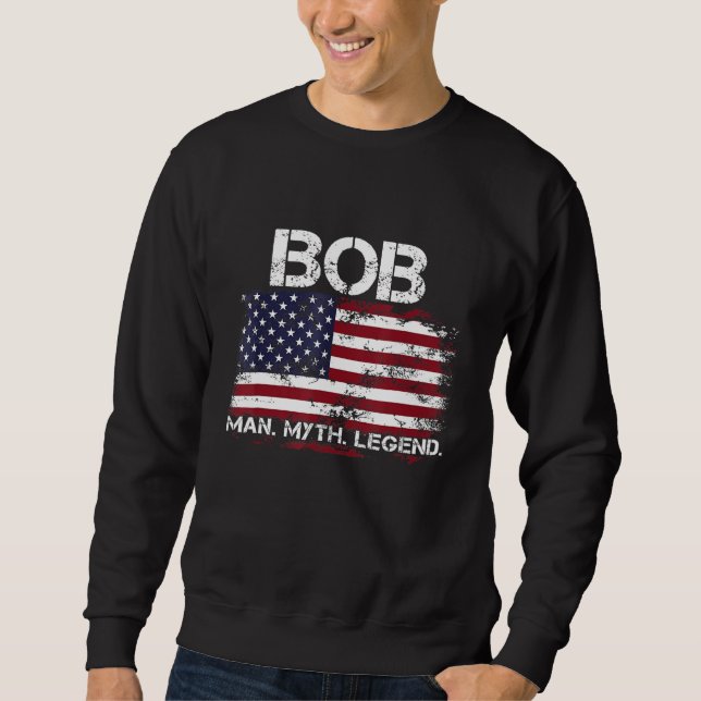 Moletom Bob The Man The Myth The Legend USA Flag Father s  (Frente)