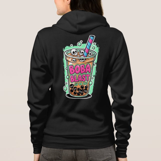 Moletom Boba Blast – Sip or Die! Adult Zip-Up (Verso)