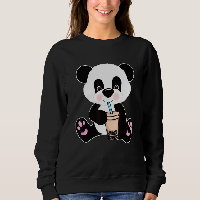 Moletom Boba Tapioca Pérolas Bolhas Leite Tea Beber Panda (Frente)