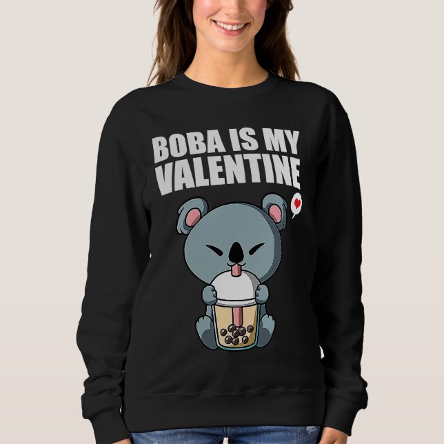 Moletom Boba Tea is My Valentine Koala Bear Anti Valentine (Frente)