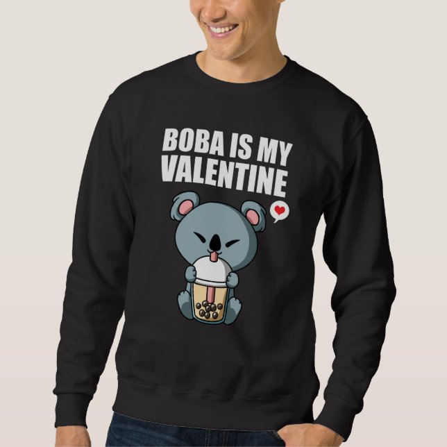 Moletom Boba Tea is My Valentine Koala Bear Anti Valentine (Frente)