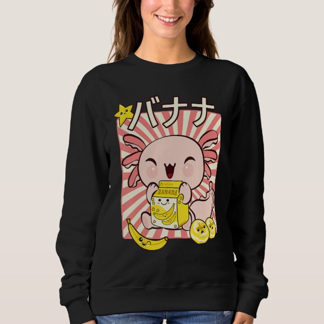 Moletom Bobalotl Axolotl Banana Milk Carton Drinking Boba  (Frente)