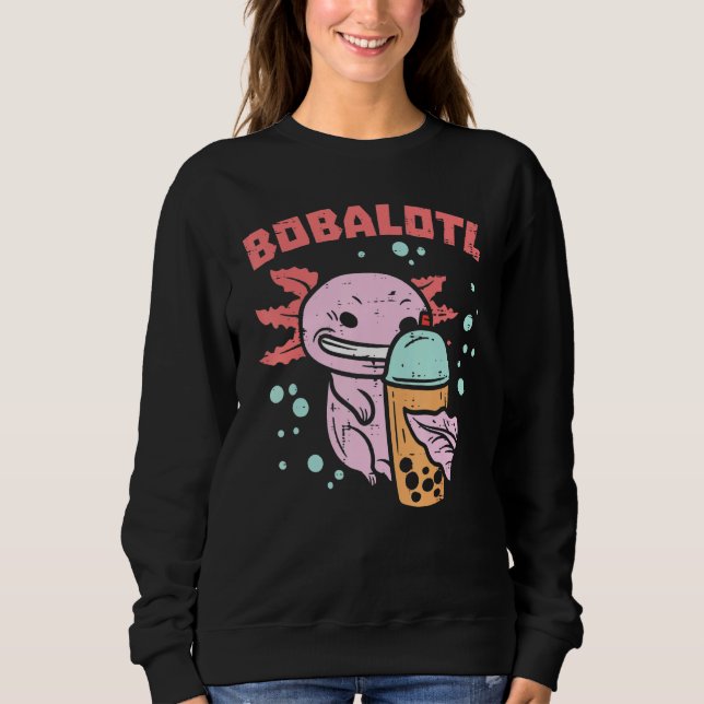 Moletom Bobalotl Axolotl Boba Cute Milk Bubble Tea Men Wat (Frente)