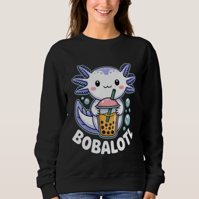 Moletom Bobalotl Cute Axolotl Boba Lover Outfit for Bubble (Frente)