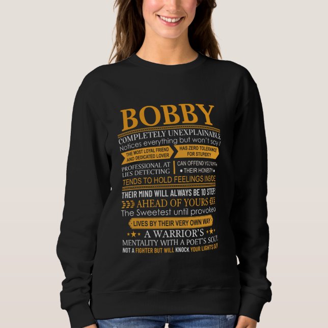 Moletom Bobby First Name Shirt - Nome Personalizado Bobby (Frente)