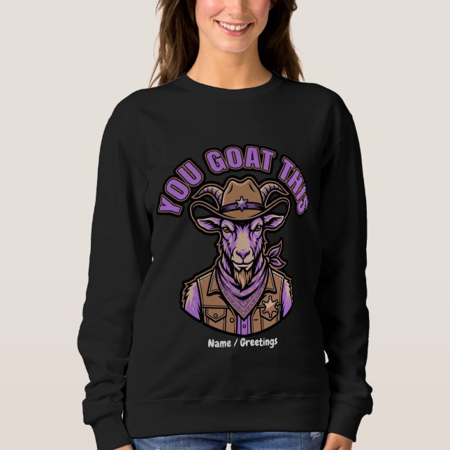Moletom Bode Cabra Cowboy Motivacional Piada Design Ociden (Frente)
