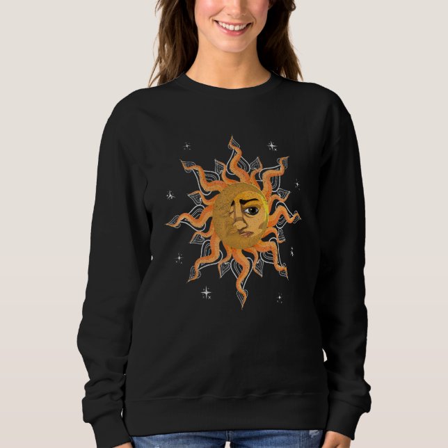 Moletom Bohemian Aesthetic Astronomy Boho Sun Moon Astrolo (Frente)